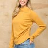 Mock Neck Knit Top with Side Ruching – Mango