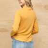 Mock Neck Knit Top with Side Ruching – Mango