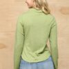 Soft Knit Mock Neck Top with Side Ruching – Avocado