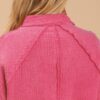 Mineral Wash Button-Down Top with High-Low Hem – Hot Pink