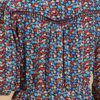 Button-Down Floral Dress with Crochet Trim – Navy