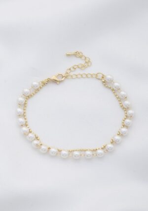 Sodajo Gold Pearl Bead Bracelet – Dainty Strand