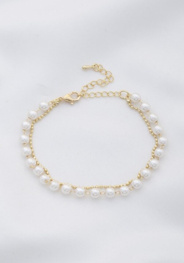 Sodajo Gold Pearl Bead Bracelet – Dainty Strand