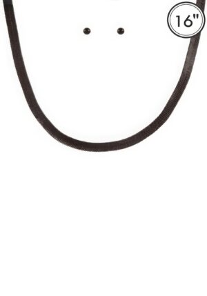 Aluminum-Coated Herringbone Necklace Set – Bold Colors
