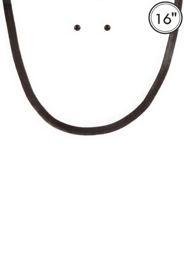Aluminum-Coated Herringbone Necklace Set – Bold Colors