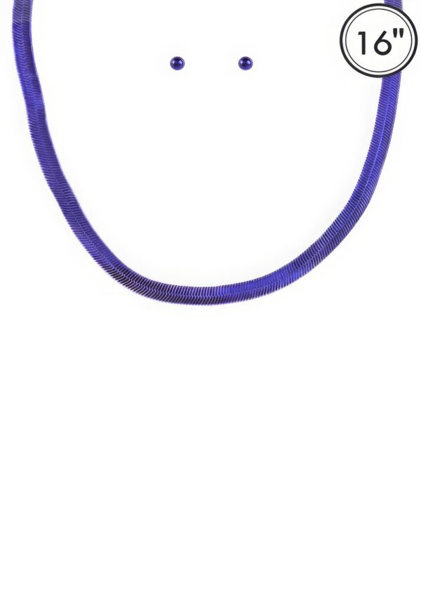 Aluminum-Coated Herringbone Necklace Set – Bold Colors