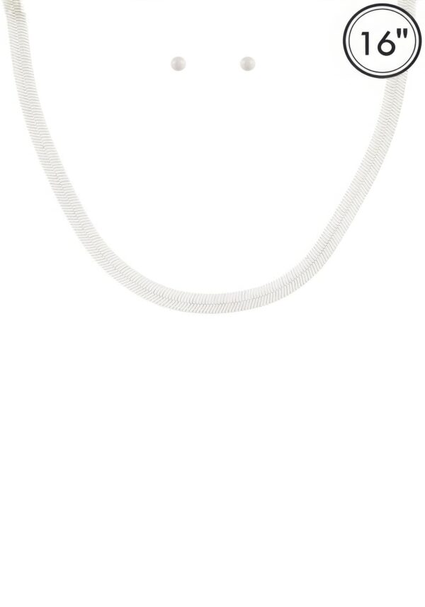 Aluminum-Coated Herringbone Necklace Set – Bold Colors