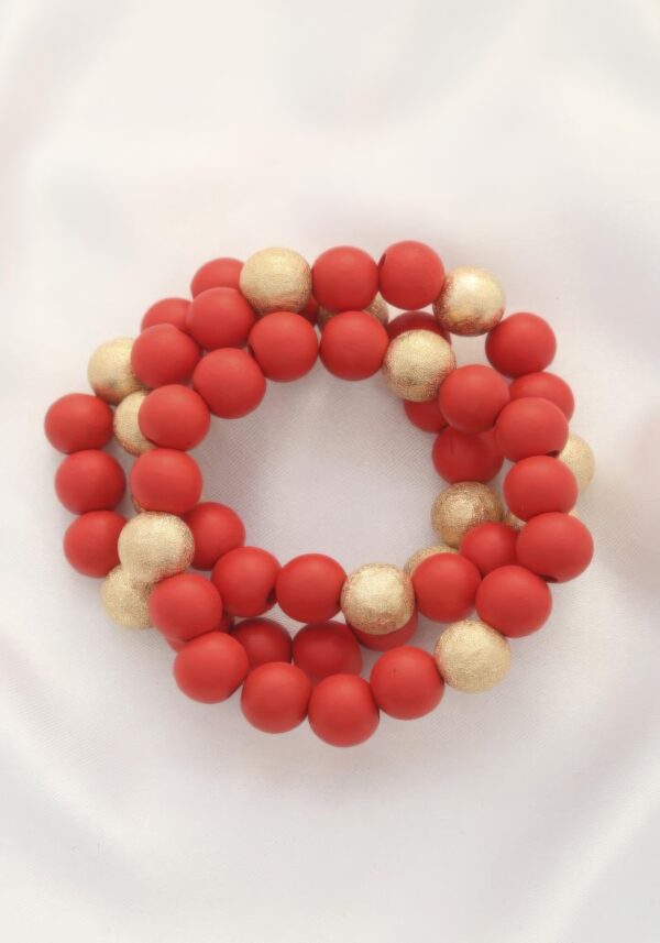 Metal Wood Bead Bracelet – Mixed Metal & Natural Wood