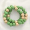 Metal Wood Bead Bracelet – Mixed Metal & Natural Wood