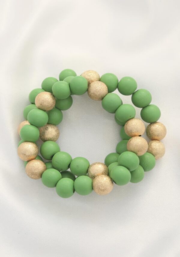 Metal Wood Bead Bracelet – Mixed Metal & Natural Wood