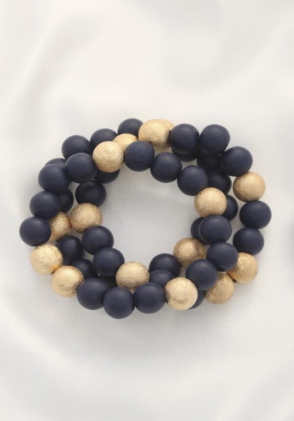 Metal Wood Bead Bracelet – Mixed Metal & Natural Wood