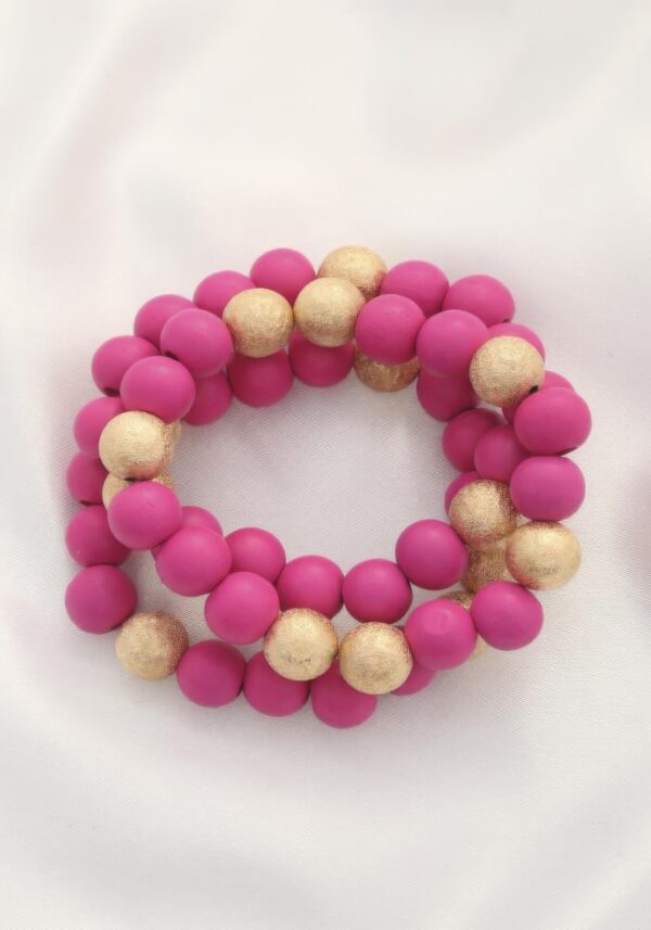 Metal Wood Bead Bracelet – Mixed Metal & Natural Wood