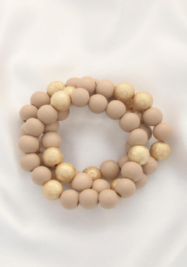 Metal Wood Bead Bracelet – Mixed Metal & Natural Wood