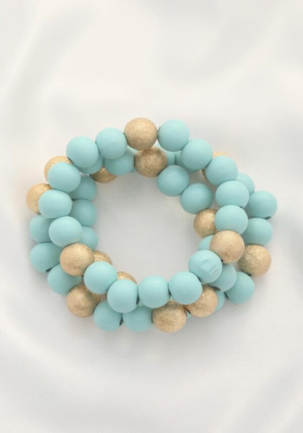Metal Wood Bead Bracelet – Mixed Metal & Natural Wood