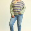 Plus Size Mixed-Knit Drop-Shoulder Top – Sage