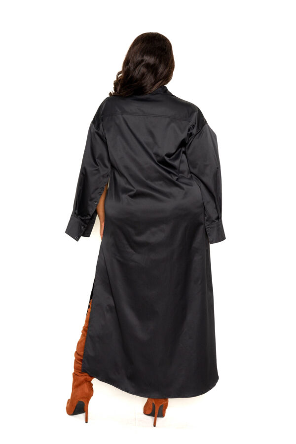 Cape Sleeve Shirt Dress – Plus Size, Black