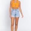 Halter Ruched Crop Sweater Knit Top – Mango Sherbet
