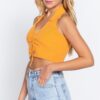 Halter Ruched Crop Sweater Knit Top – Mango Sherbet