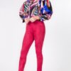 Faux Suede Skinny Pants – Deep Red Slim Fit