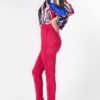 Faux Suede Skinny Pants – Deep Red Slim Fit