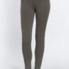 Mid-Rise Ponte Skinny Pants with Seagull Waist – New Olive