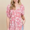 Floral Puff Sleeve Babydoll Top – Mauve
