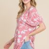 Floral Puff Sleeve Babydoll Top – Mauve