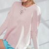 Washed Thermal Top – Mineral-Washed Dolman, Soft Pink