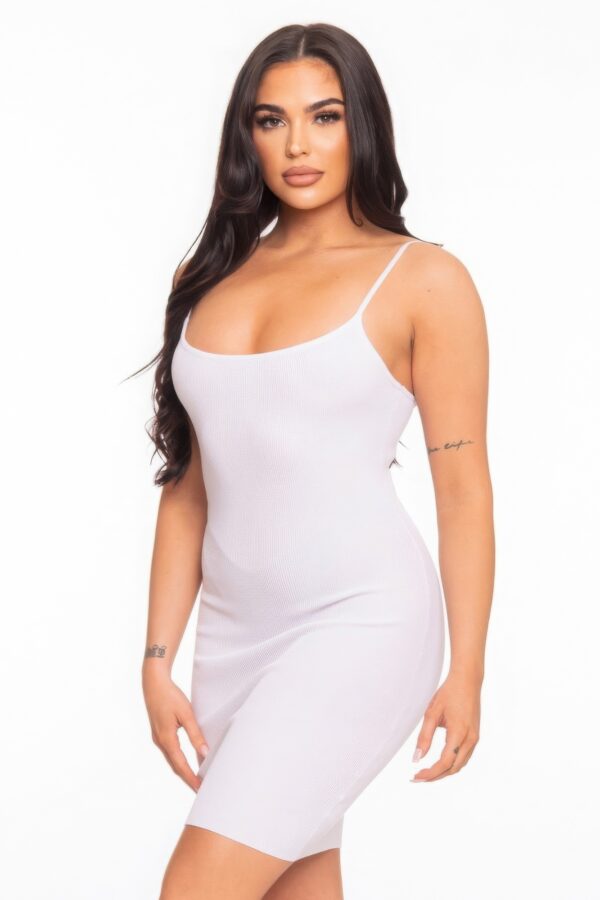 Cami Mini Dress with Open Back – White
