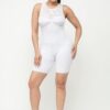 Pointelle Stitch Romper with Delicate Knit Detail – White