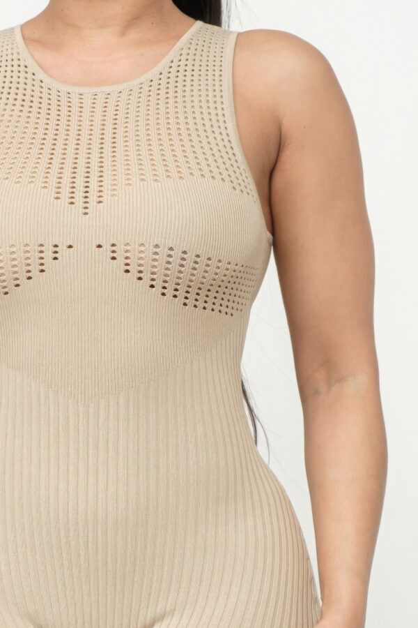 Pointelle Stitch Romper – Stone