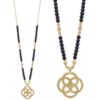 Wood Bead Necklace – Flower Geometric Pendant