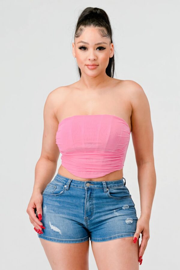 Super Stretch Mesh Layered Corset Bustier – Pink