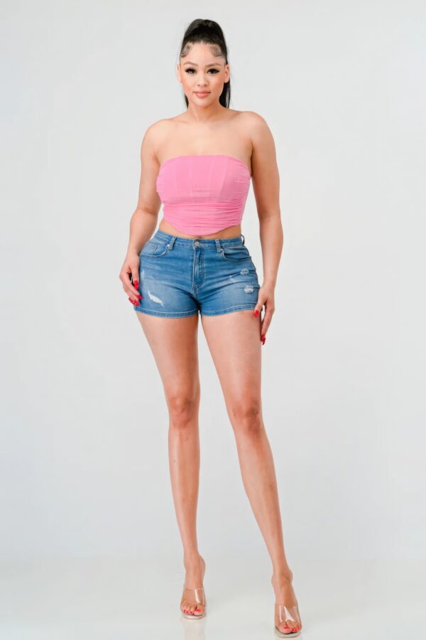 Super Stretch Mesh Layered Corset Bustier – Pink