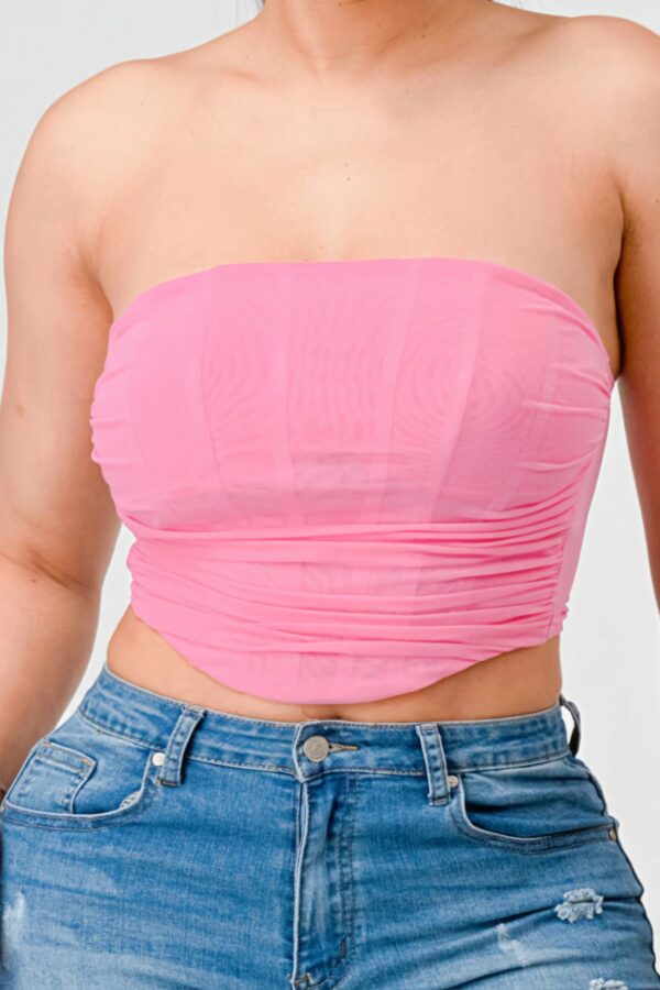 Super Stretch Mesh Layered Corset Bustier – Pink