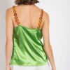Satin Cowl Neck Camisole with Chain Strap – Emerald
