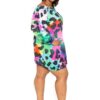 Electric Leopard Off-Shoulder Bubble Mini Dress – Plus Size
