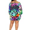 Electric Leopard Off-Shoulder Bubble Mini Dress – Plus Size