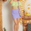 Organza Puff Sleeve Crop Top – Lime