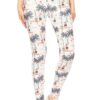 Yoga-Style Banded Sailor Print High-Waist Leggings