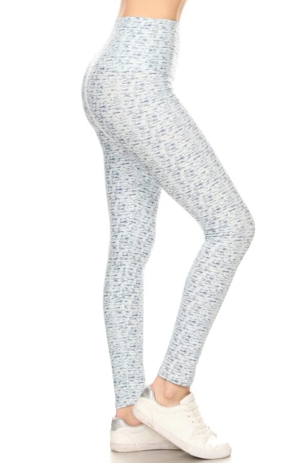 High-Waist Yoga-Style Banded Knit Leggings – Multi Print