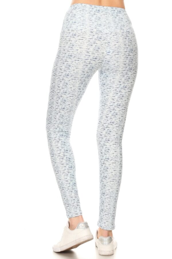 High-Waist Yoga-Style Banded Knit Leggings – Multi Print
