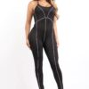 Overlock Line Jumpsuit – Black