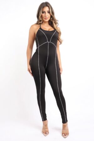 Overlock Line Jumpsuit – Black