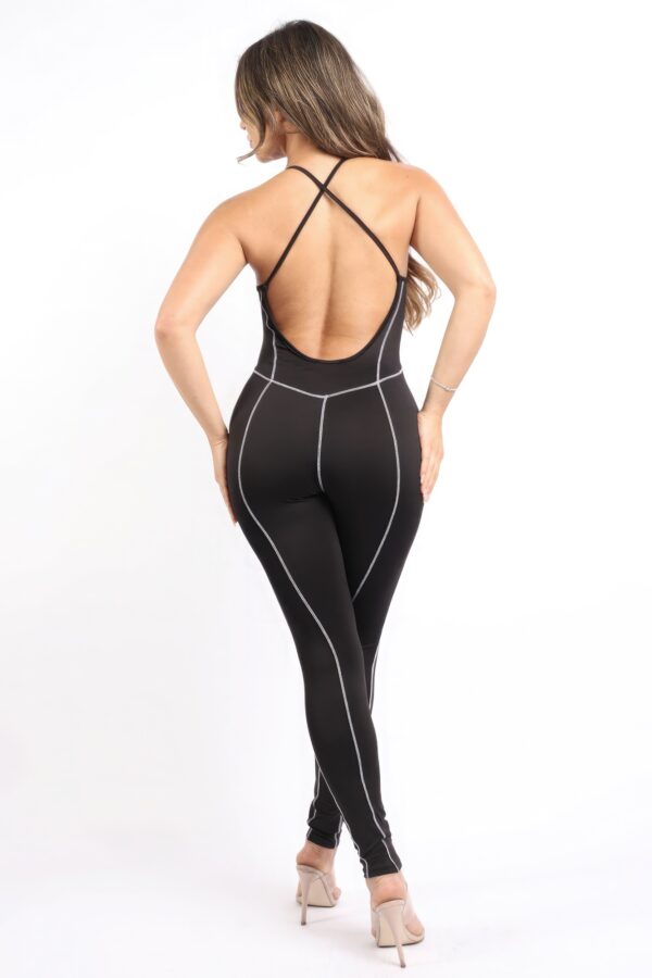 Overlock Line Jumpsuit – Black