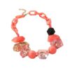Chunky Beaded Oval Link Necklace – Purple, Red or Blush