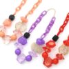 Chunky Beaded Oval Link Necklace – Purple, Red or Blush