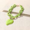 Chunky Acrylic Leaf Pendant Necklace – 24-inch