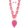 Chunky Acrylic Leaf Pendant Necklace – 24-inch