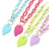 Chunky Acrylic Leaf Pendant Necklace – 24-inch